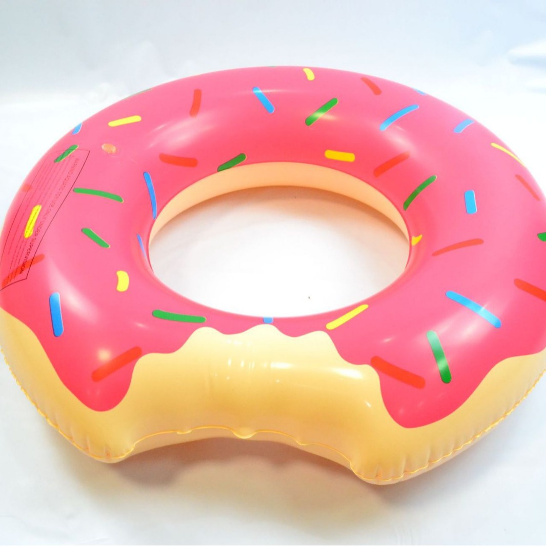 虹雨厂家直销网红经典款充气卡通儿童成人PVC充气甜甜圈游泳辅助