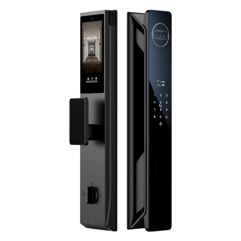 Black smart doorlock, fingerprint padlock, doorlock, electronic combination lock, home security Item Picture