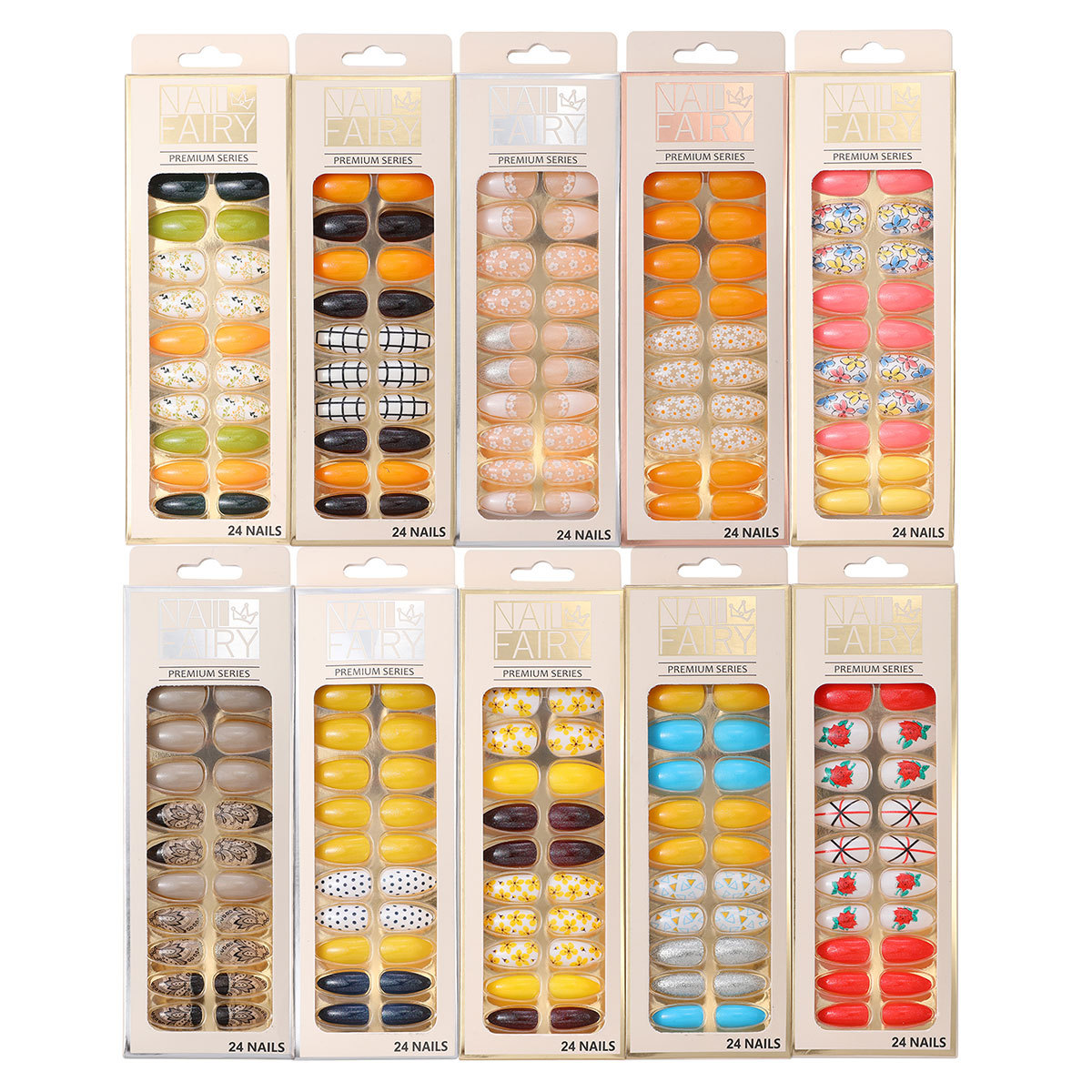 Cross-border fresh water drop nail nail patch finished nail patch detachable pointed nail wearable nail patch false nail