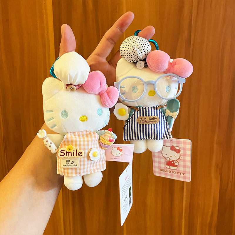 hellokitty keychain pendant, genuine kt cat plush toy bag pendant. kitty is so cute details Picture