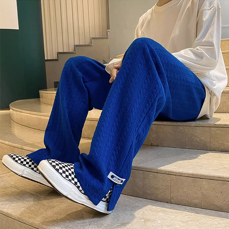New American jacquard men's trousers for spring and summer, straight-leg casual men's trousers, high street ins wide-leg trousers in European and American fashion Application Scenario