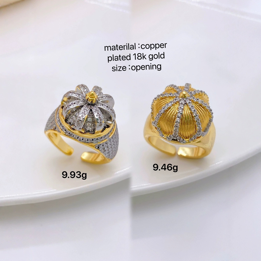 A simple two-color, gold-plated zircon geometric open ring for women on Instagram, a niche and high-end retro ring Specification image