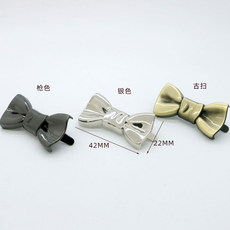 Zinc alloy bow decorative marks, bags, leather goods, hardware accessories, bow signs, wholesale in stock details Picture
