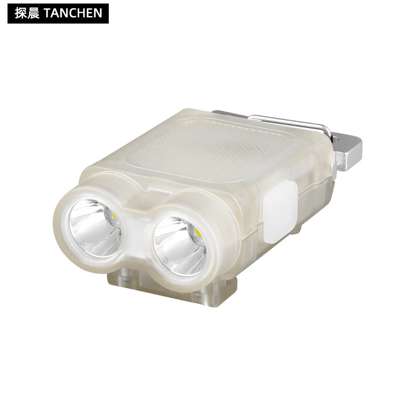 New cross-border keychain, multi-functional cap clip, night fishing headlight, outdoor strong light, long battery life, portable mini flashlight