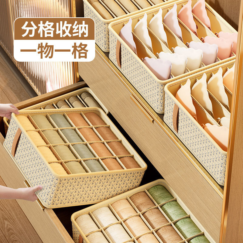 Underwear storage box, home wardrobe drawer, sock and intimate clothing compartments box, underwear and bra organization wonder details Picture