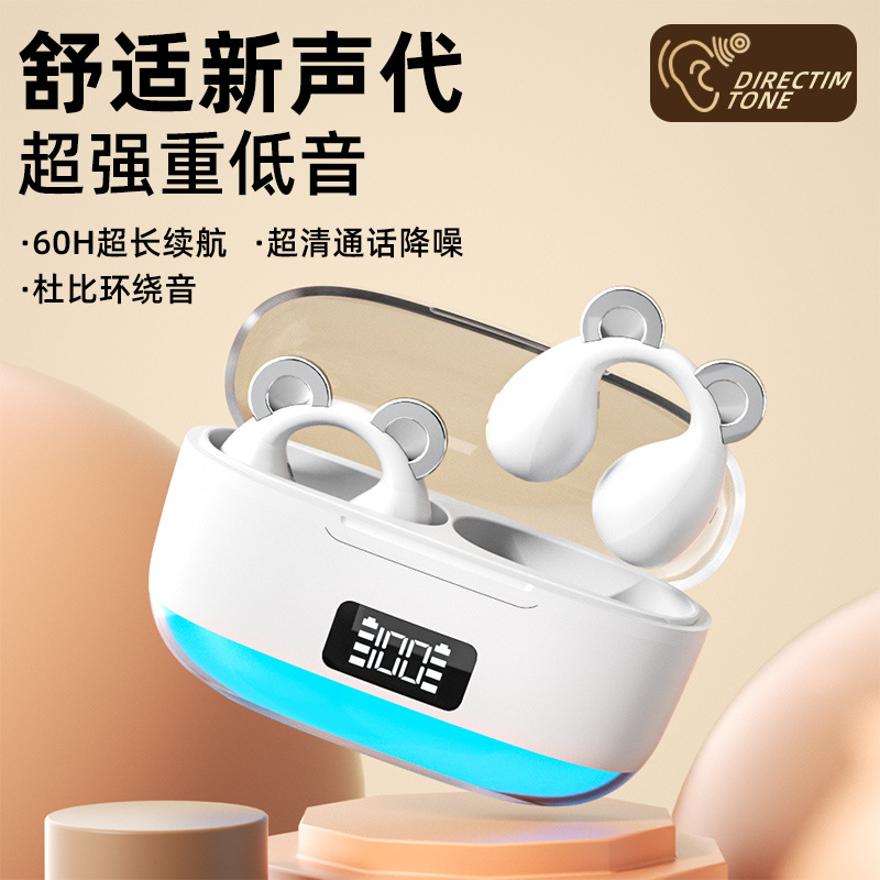 GM60 In-ear Wireless Bluetooth Headphones 2026 New Model: Bone Conduction Movement, noise-cancelling and long battery life