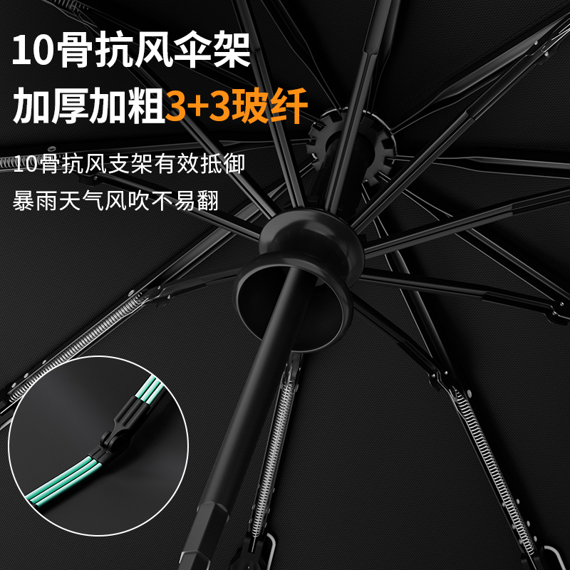 Fully automatic folding umbrella, anti-rainstorm men's large size, reinforced and thickened, wind-resistant, sunny and rainy dual-purpose sunshade umbrella, gift umbrella Application Scenario