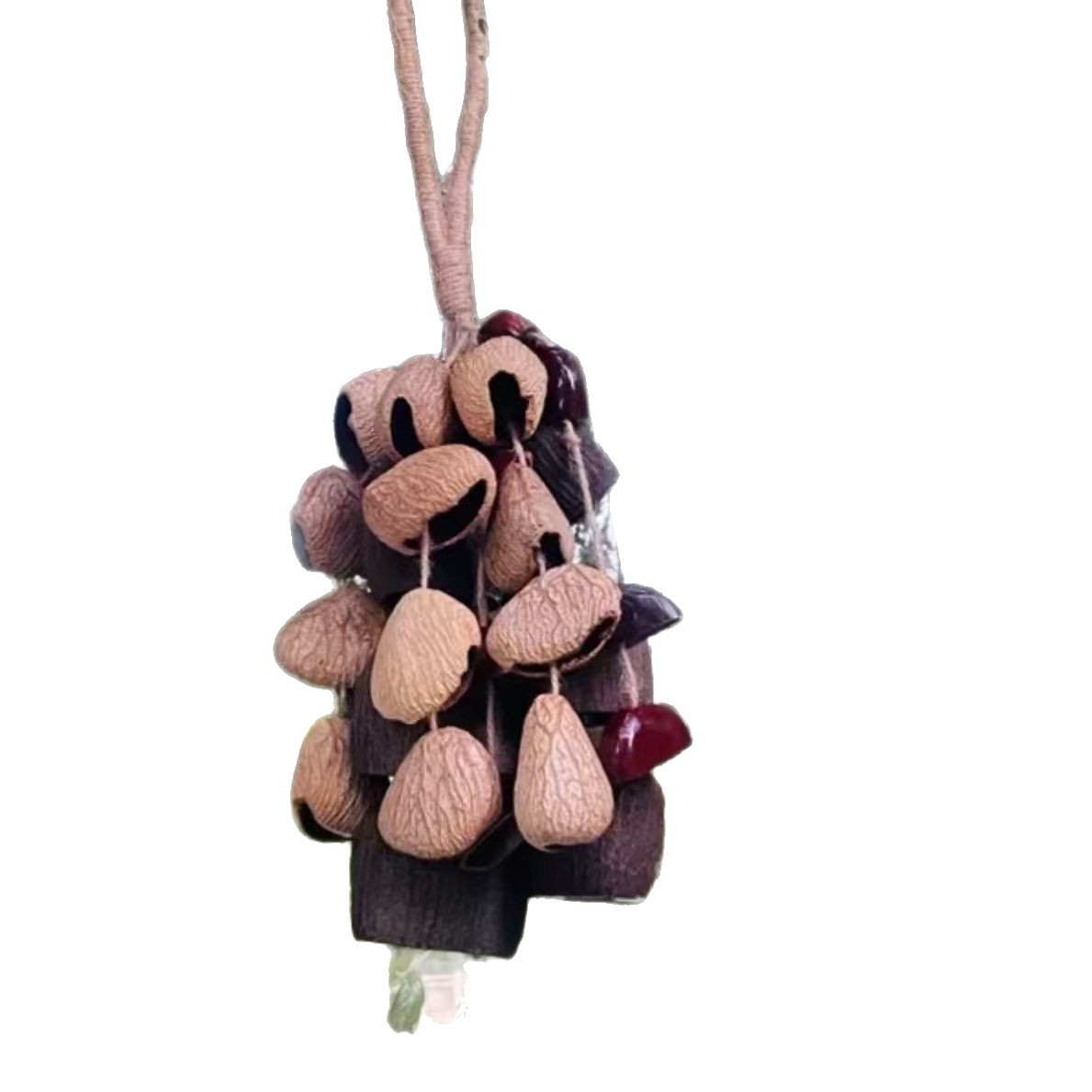 A complete set of diy materials for fruit shell wind chime pendants, handcrafted fruit mixed three-fruit hand-cranked bells Item Picture