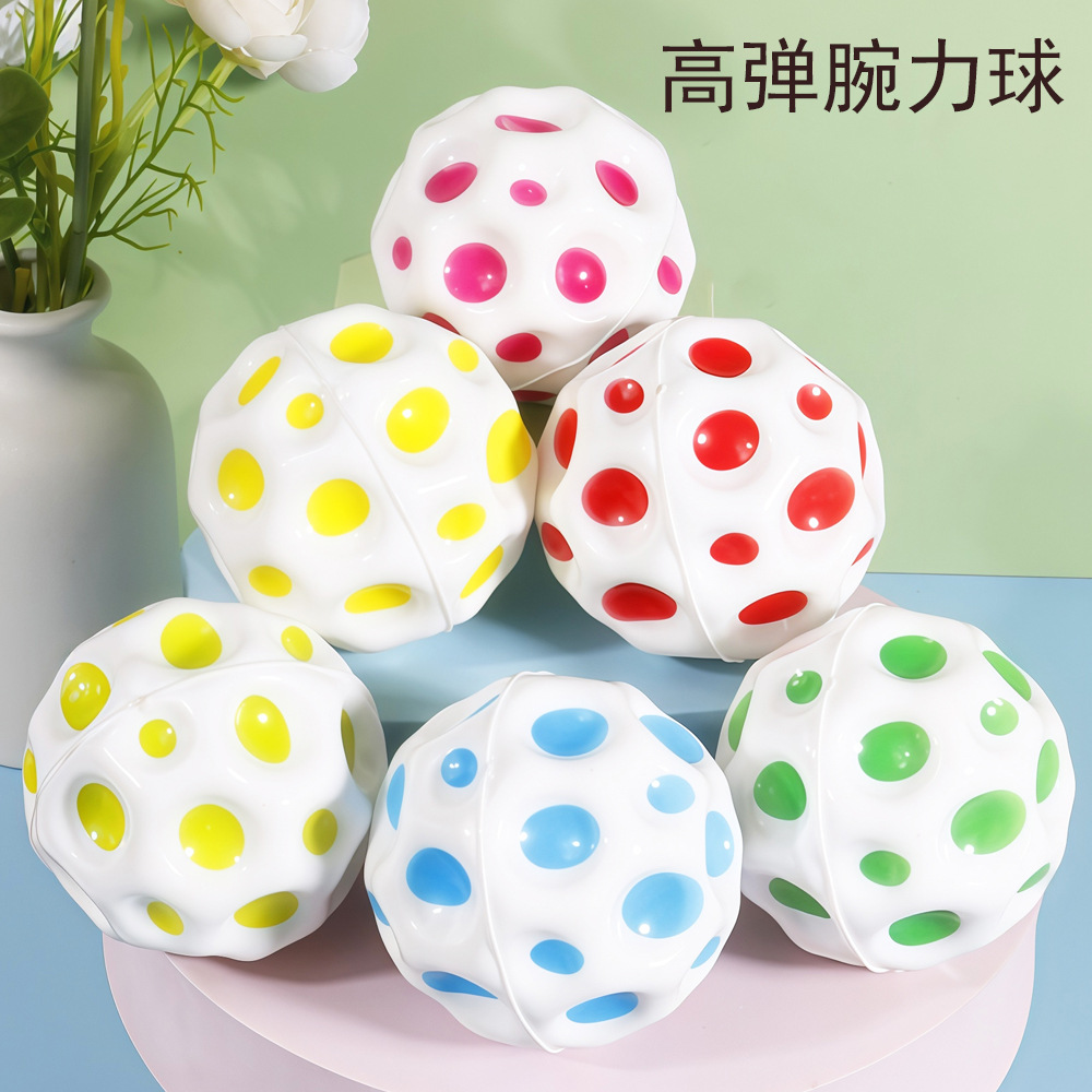 7cm wrist elastic ball wristband pat pu pressure ball for children and the elderly outdoor hand-grabbed exercise high-elastic sponge ball Specification image