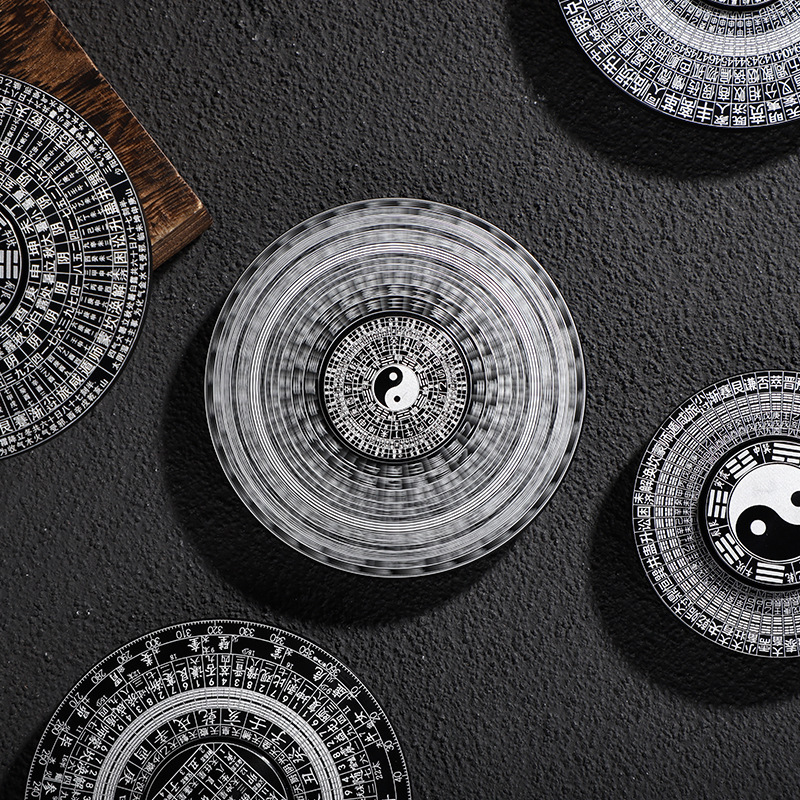 手指尖陀螺太极八卦罗盘玩具易经64卦旋转减压解压神器金属陀螺产品图