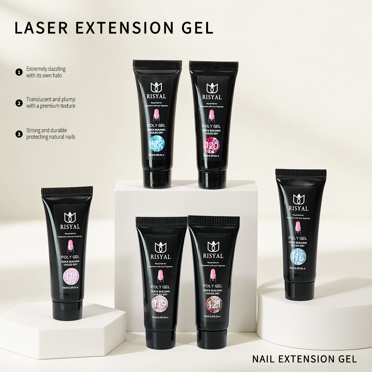 shanilak Laser Sequin Crystal Extension Glue Poly Gel, paperless tray, rapid extension, construction and shaping cross-border phototherapy glue Application Scenario