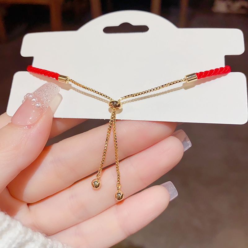 Otoño invierno nueva moda sentido alto temperamento cuerda roja zirconita nieve pulsera año nuevo delicado nicho diseño sentido pulsera Item Picture