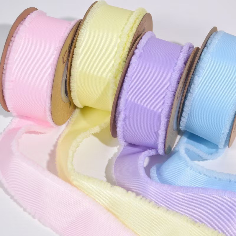 螺纹须边带厂家直销50码每卷服装玩具辅料手工蝴蝶结礼品包装丝带产品图
