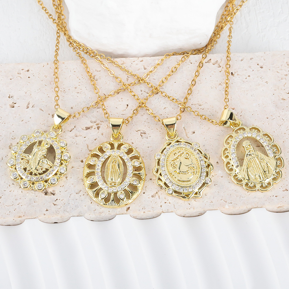wish's new best-selling jewelry cross-border supply, women's religious pendants, Virgin Mary's niche design necklaces, gift supply Application Scenario