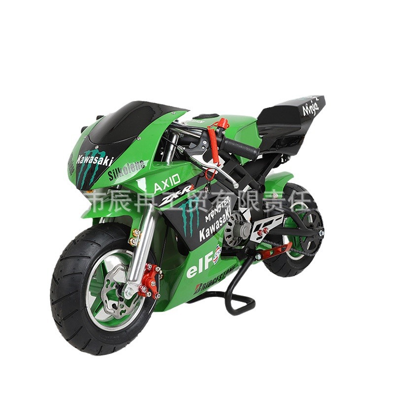 The new 49CC mini sports car from CR is a two-stroke expanded cylinder hand-pulled start outdoor track children's sports car Item Picture