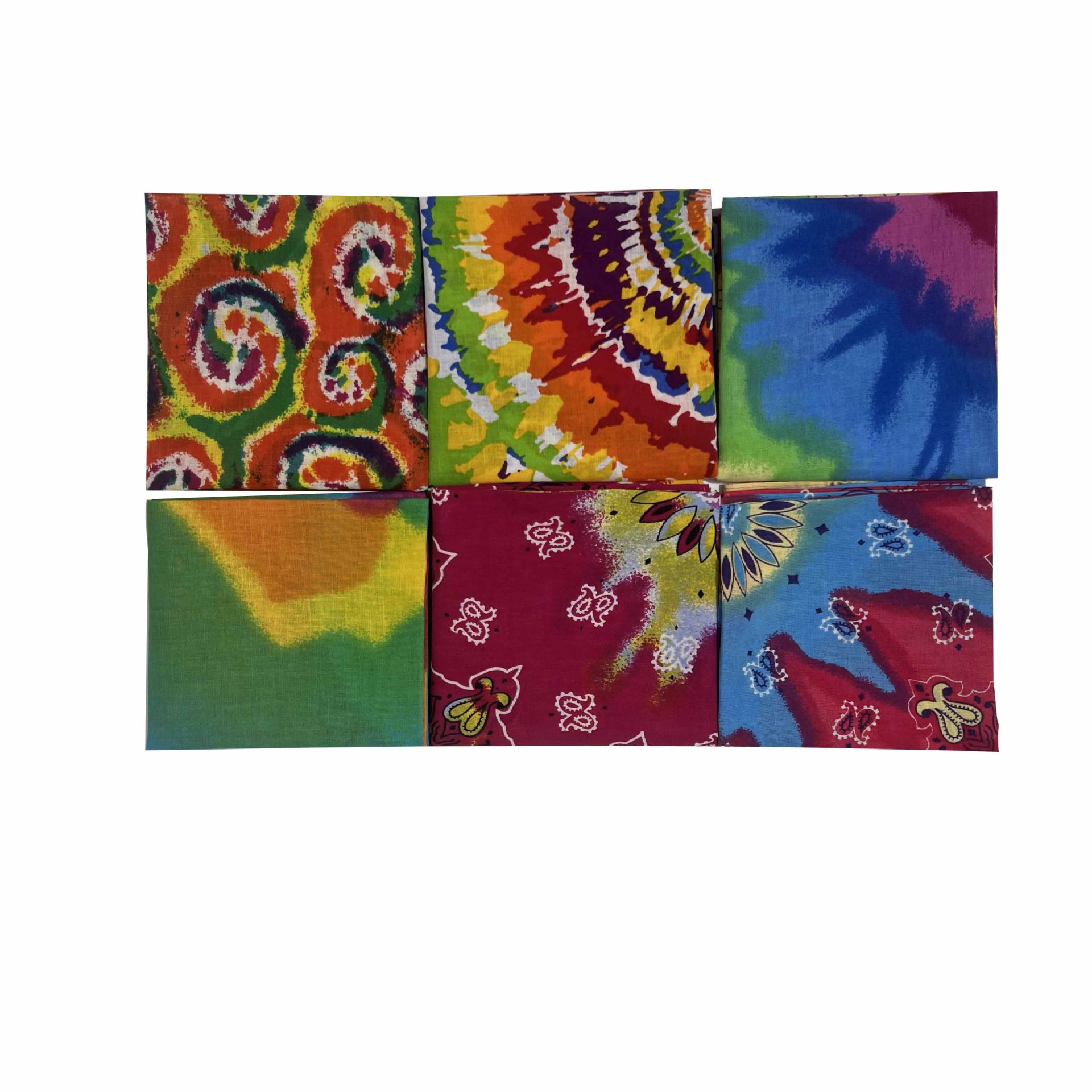 Trendy hiphop headscarf, West coast colorful seven-color striped vortex all-cotton square towel in stock wholesale details Picture
