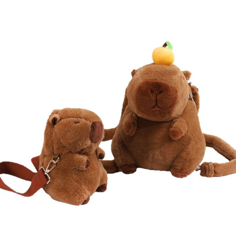 Capibara plush backpack, ins fashion and chic, cute plush toy Capybara backpack, adorable capybara Item Picture