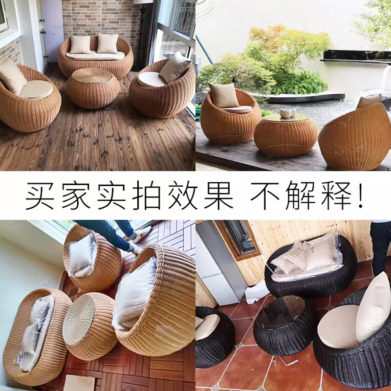 Wholesale of outdoor rattan chairs, sofas, coffee tables, double-person courtyard, balcony and garden rattan sofas, waterproof furniture for foreign trade Application Scenario