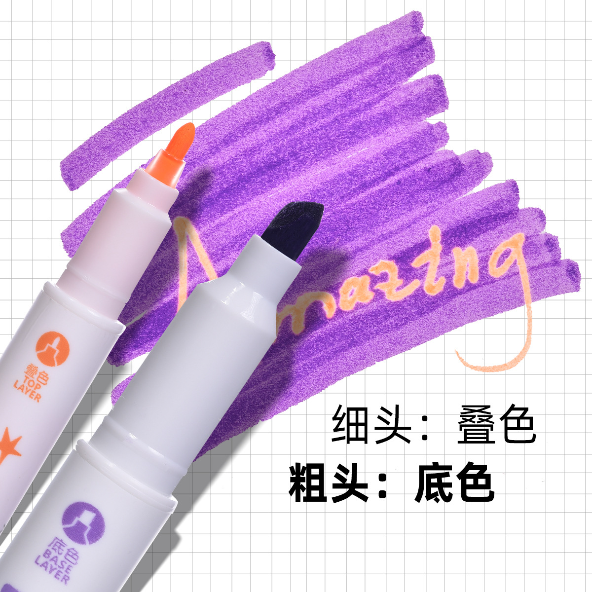 Tianfeng Double-headed multi-color Highlighters 6 pieces /PVC Bag 230A Hand-painted Duck Highlighters Set Specification drawing