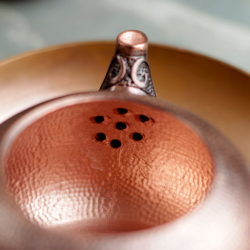 New style brewing copper kettle, uncoated purple copper water boiling teapot, red copper Gongfu tea set, outdoor household retro water boiling kettle Specification image