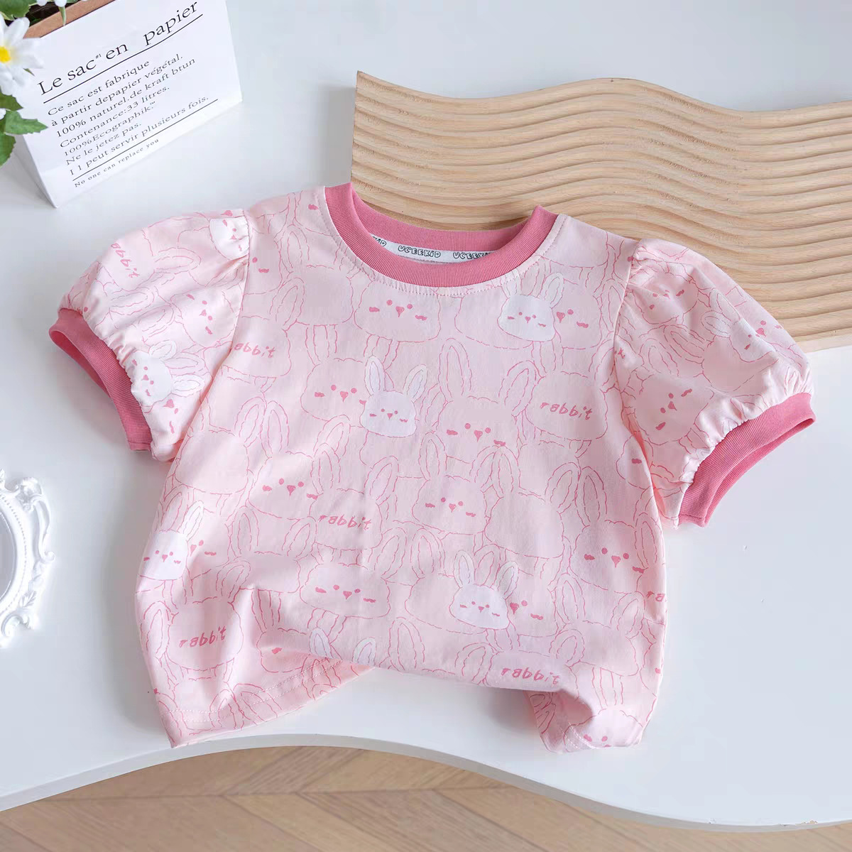 The Girl 2025 new Summer children's short-sleeved T-shirt is stylish and versatile. It's a cartoon-printed summer dress with a round neck and half sleeve Specification image