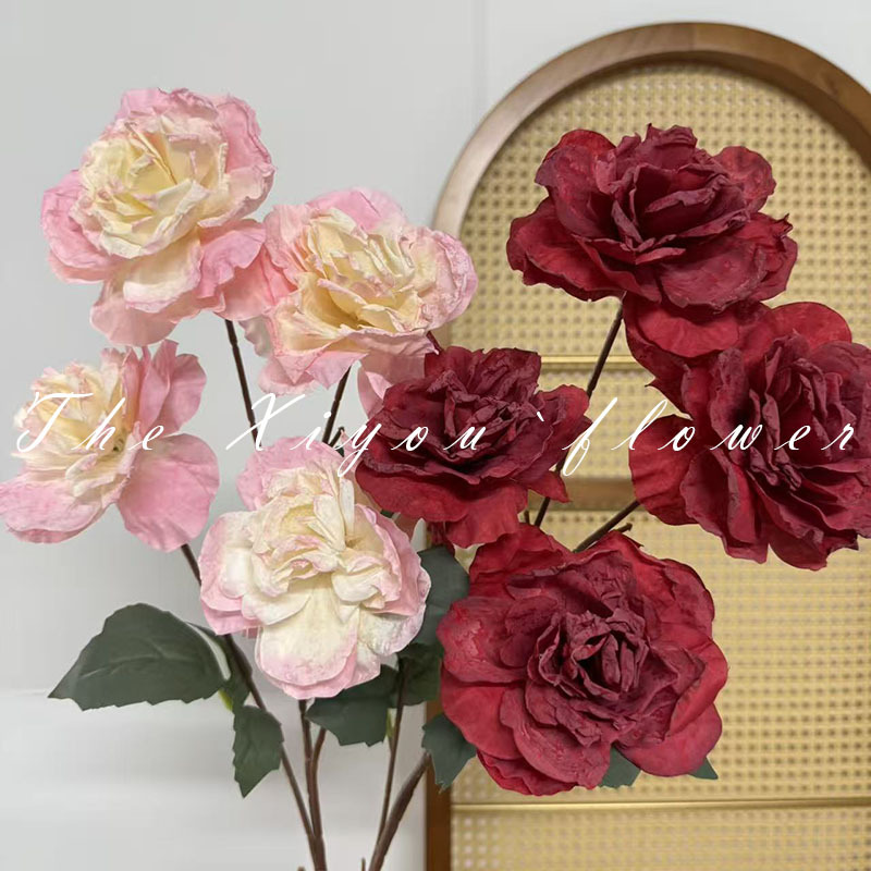 4 pieces of glazed peonies, dry-roasted peonies and paeonias, artificial flowers for wedding arrangements and home living room decoration Application Scenario