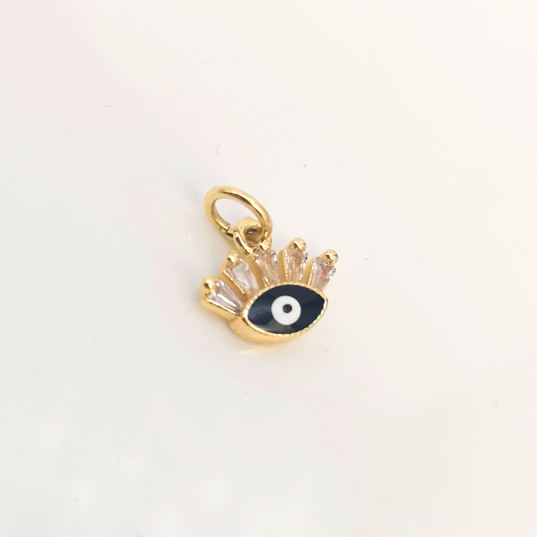 New European and American necklaces, earrings, punk style women's jewelry set, fashionable Devil's eye earrings, diamond-encruded cross-border accessories Item Picture