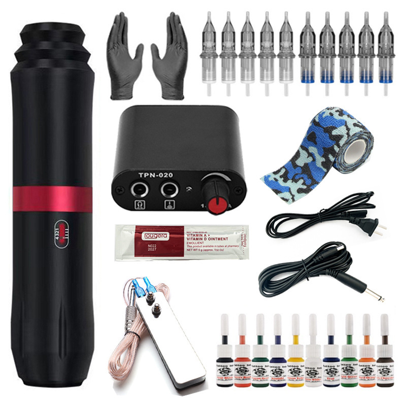 shanilak tattoo machine set, complete mini power tattoo equipment, cross-border wholesale tattoo pen set, including colorant motor pen Application Scenario