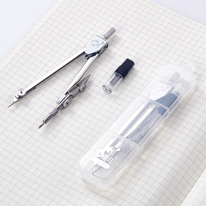 Xiaoyu 'er's in-stock student stationery, professional drawing design, stainless steel metal compass, drawing tools, iron compass details Picture