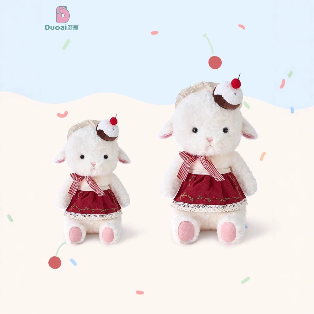 Wholesale of genuine and cute cartoon cake dresses, little sheep plush toys, soothing and sleeping dolls, and festival gifts details Picture