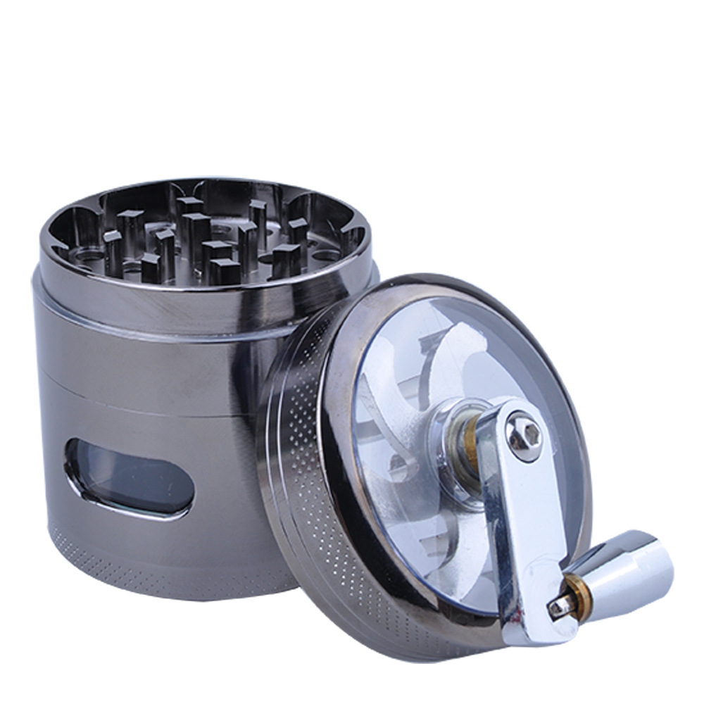 跨境磨烟器碎烟器磨烟手卷烟丝机斗研磨工具63mm4层手摇现货批发