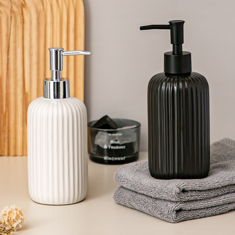 Lotion bottles and sub-bottles are used for hand sanitizer, hand cream, dishwashing liquid, bathroom, kitchen, hotel and homestay ceramic soap dispensers