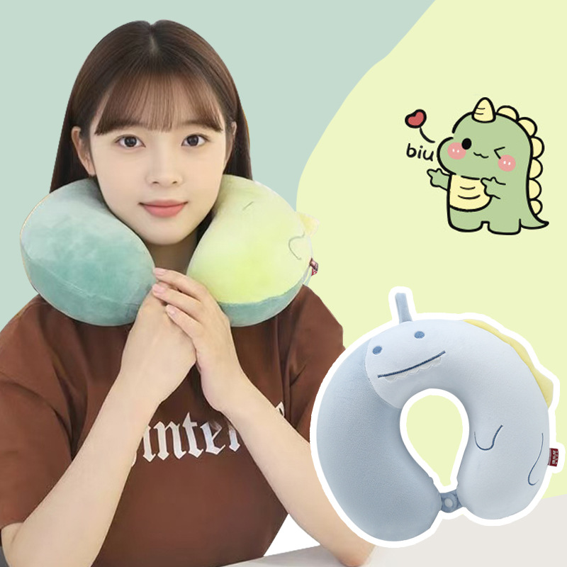 卡通恐龙记忆棉U型枕康乐屋可爱动物护颈枕旅行办公颈枕u形枕批发