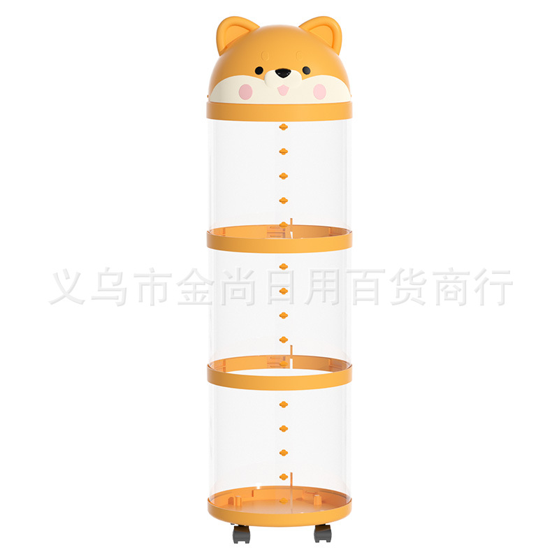 Cartoon dog pulling doll storage bucket, transparent zipper, layered and multi-layer, high appearance level household plush toy storage basket Application Scenario