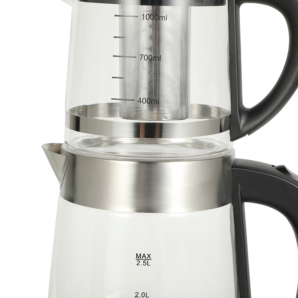 High-temperature resistant glass 2-liter glass electric kettle, single burner head, base heating, automatic power-off, Turkish electric kettle Specification image