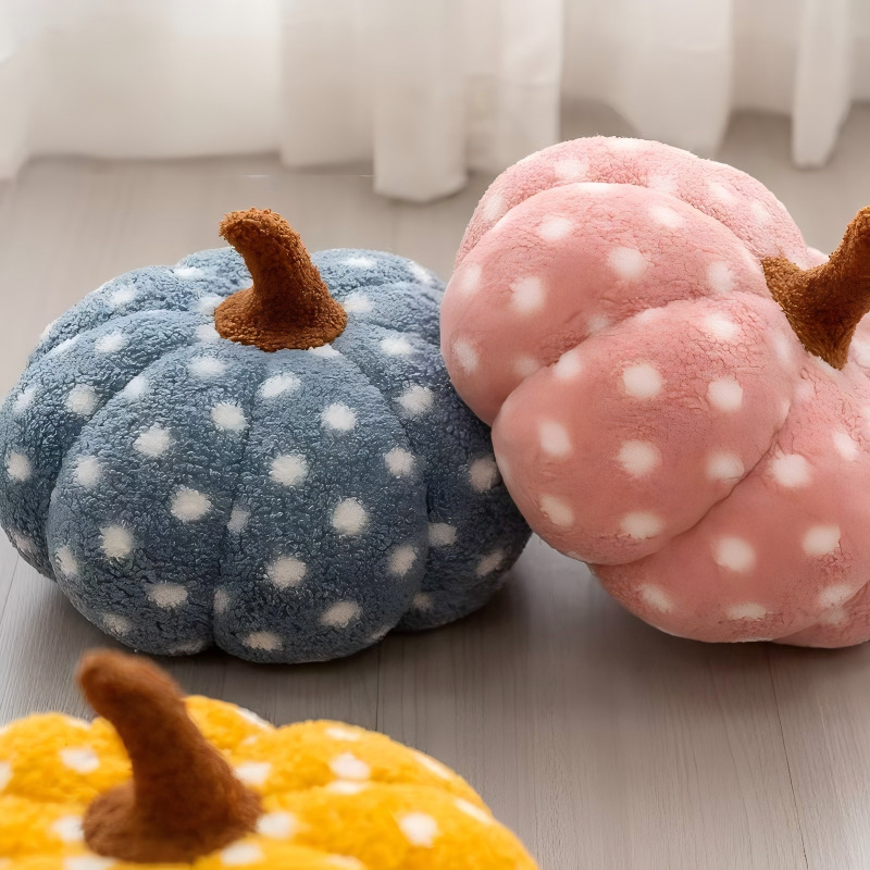 Nordic wind blue wave point calabaza de peluche halloween cojín ins wind home deco cojín sofá ventana de viento Application Scenario