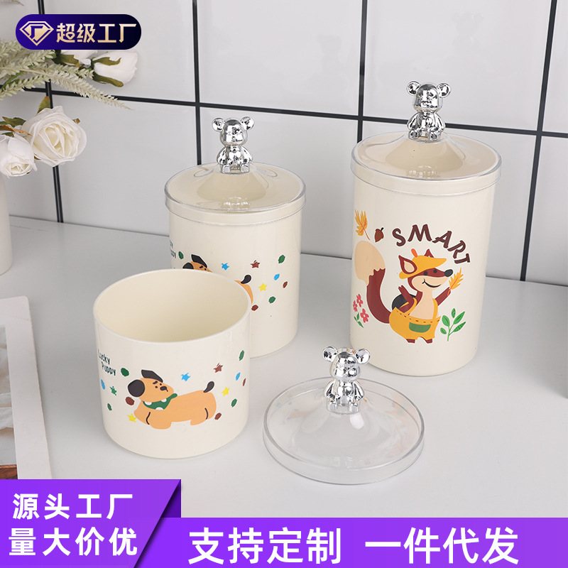 欧式印花跨境家居储物罐摆件器皿餐桌摆件婚庆餐桌收纳糖果罐