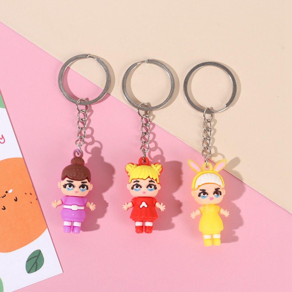 钥匙扣/卡通钥匙扣挂件/钥匙扣公仔挂件/流沙入油玩具/宋锦小马挂件细节图