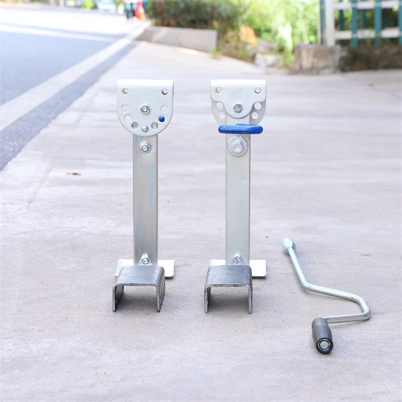 房车支腿拖车千斤顶平衡支架支撑腿可90度折叠升降驻车手摇千斤顶                             