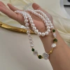 Chinese-style fashionable outfit, Baroque pearl necklace, women's natural freshwater pearl light luxury long sweater chain, neck chain details Picture