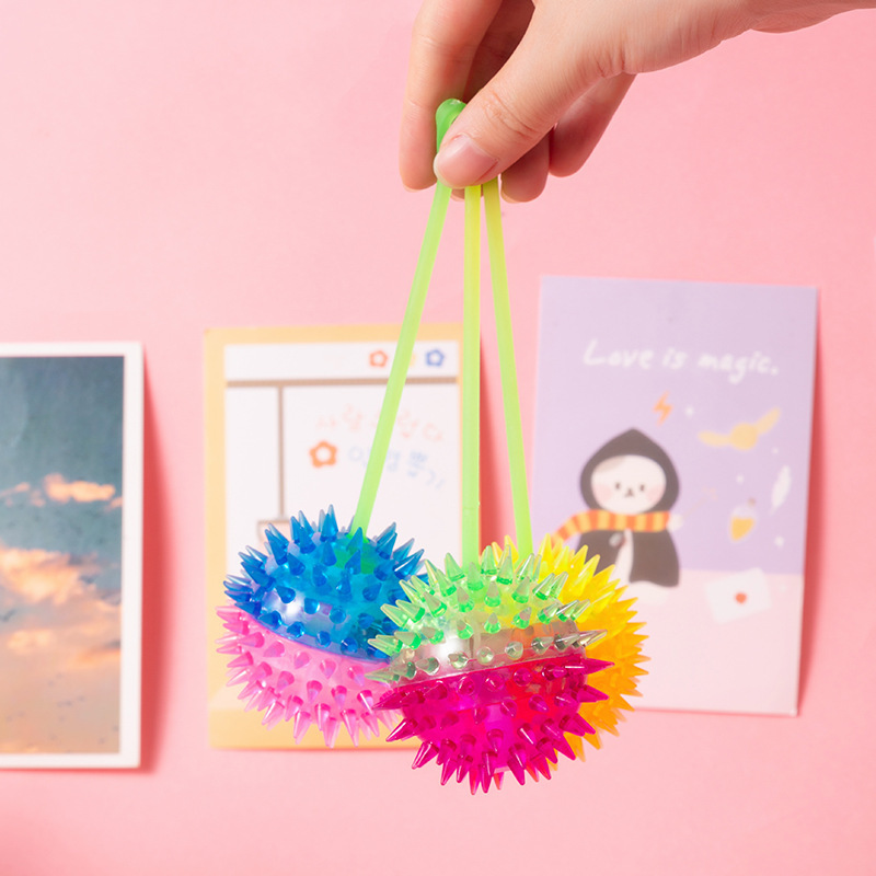 Tactile massage balls, luminous rope elastic jumping balls, needle balls, children's creative small gifts, night market stall toys Specification image