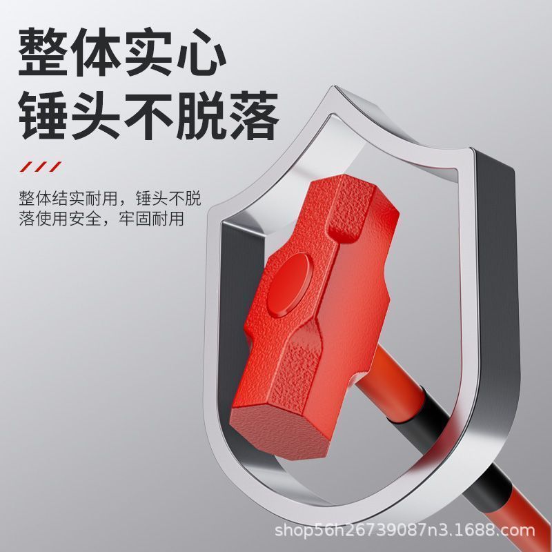 厂家自产防震多功能锤子郎头铁锤实心圆钢高硬度八角锤pvc柄锤子 Specification image