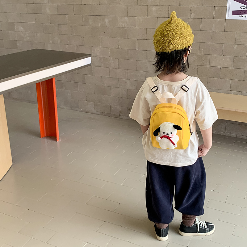 毛绒背包/双肩包黑色大容量/毛绒卡通背包/锦纶背包女/pu儿童包产品图