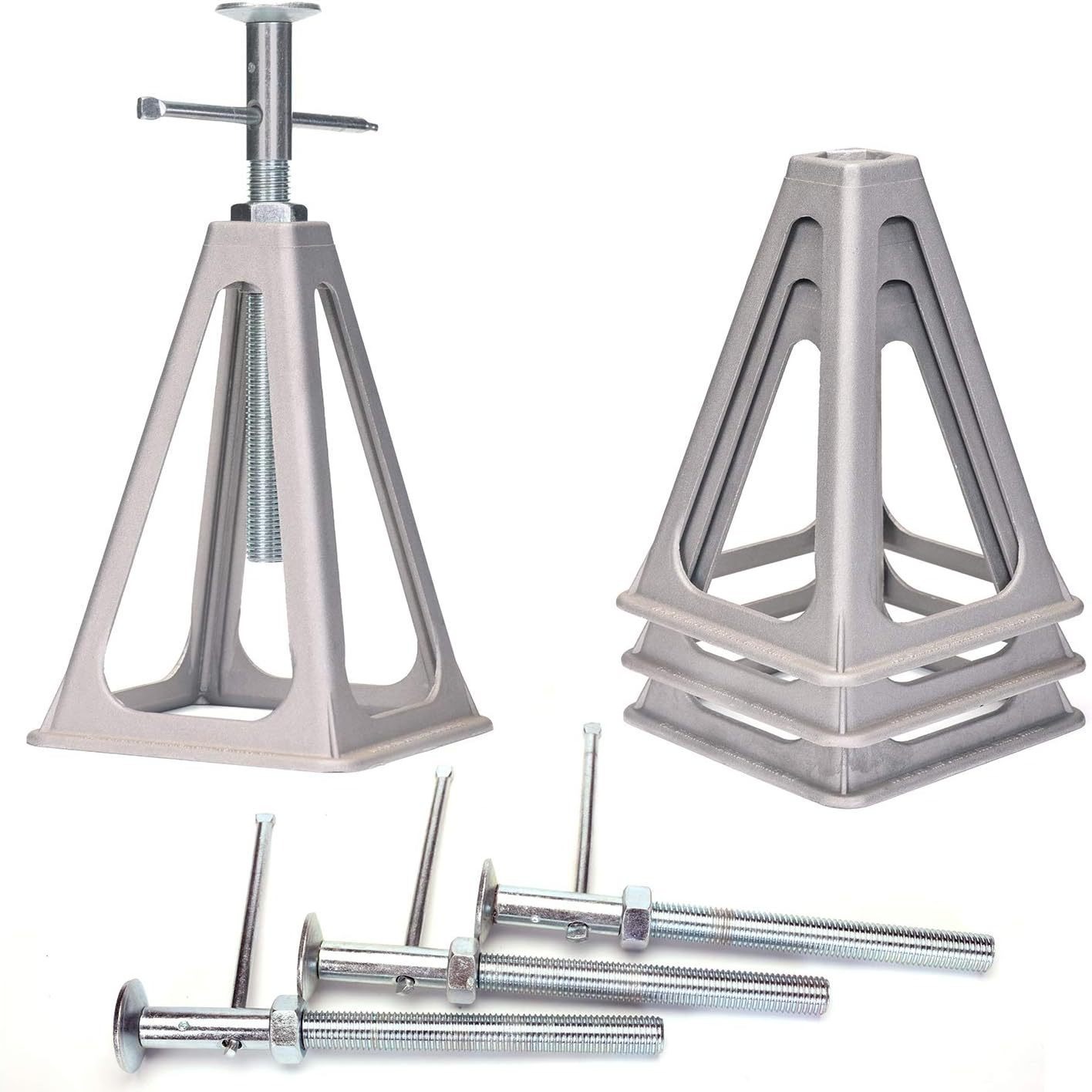 外贸同款单件带橡胶垫房车千斤顶稳定手摇驻车支架支脚供货欧美白底实物图