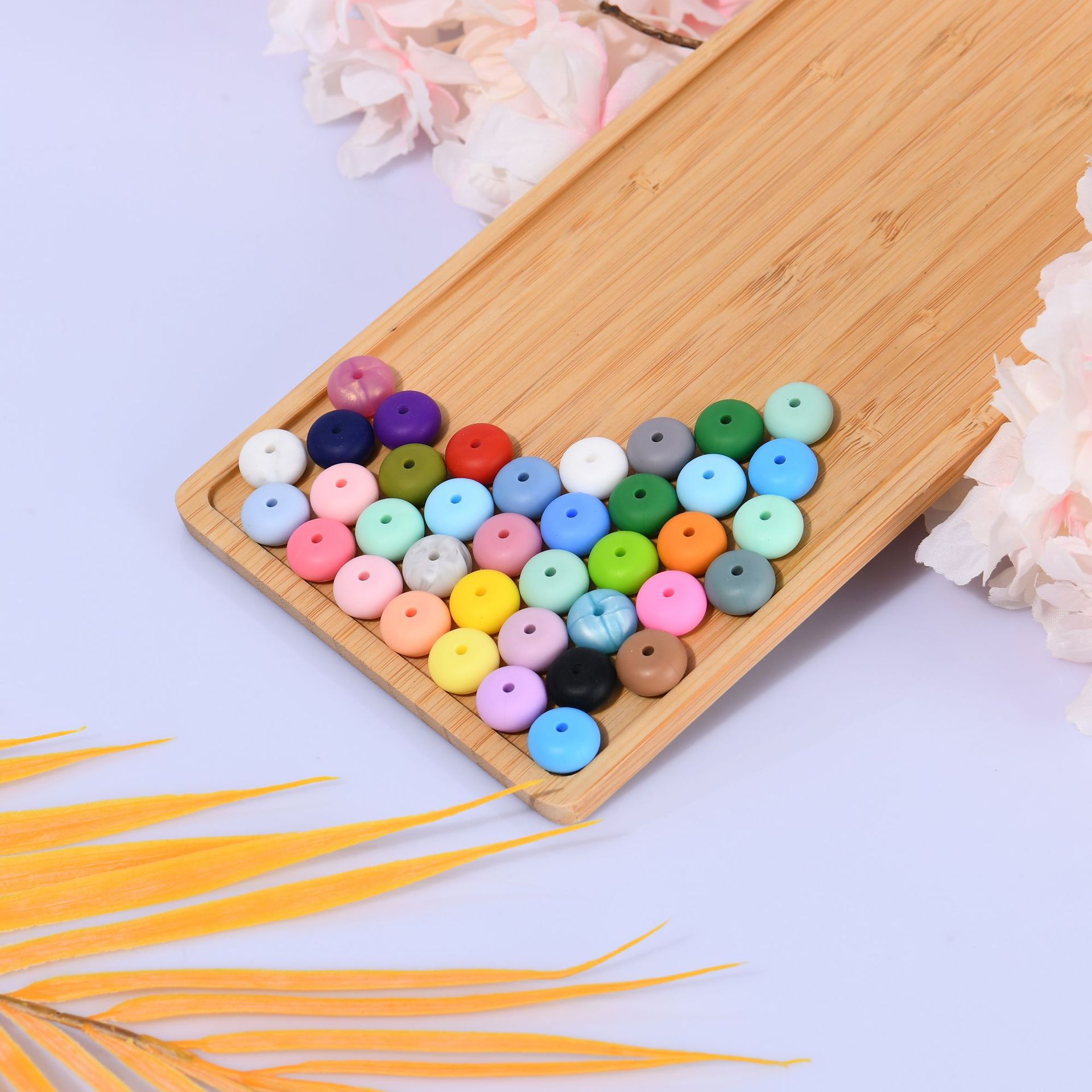 Amazon silicone jewelry beads, 14mm abacus beads, food-grade silicone beads, loose beads manufacturer wholesale Specification drawing