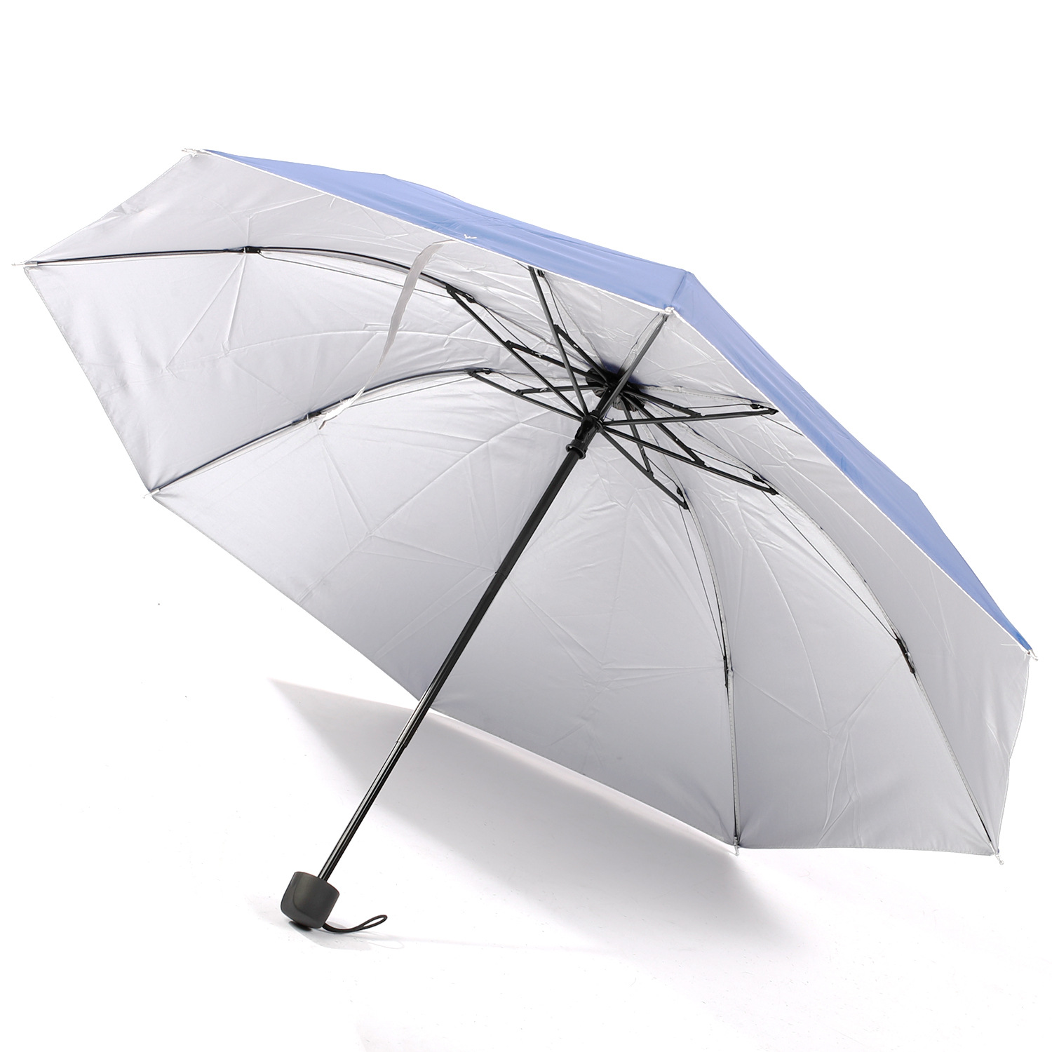 Xingbao 30% off silver plastic umbrella, a cheap export umbrella, 21 inch hand-opening umbrella, plain color, printable logo, ground promotion advertising umbrella full image