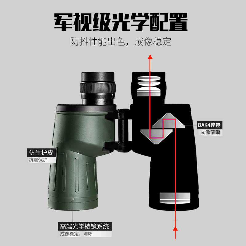 Habo 10X50 Outdoor Binoculars Metal Body Low-Light Night Vision Coordinate Distance Measuring Telescope Application Scenario