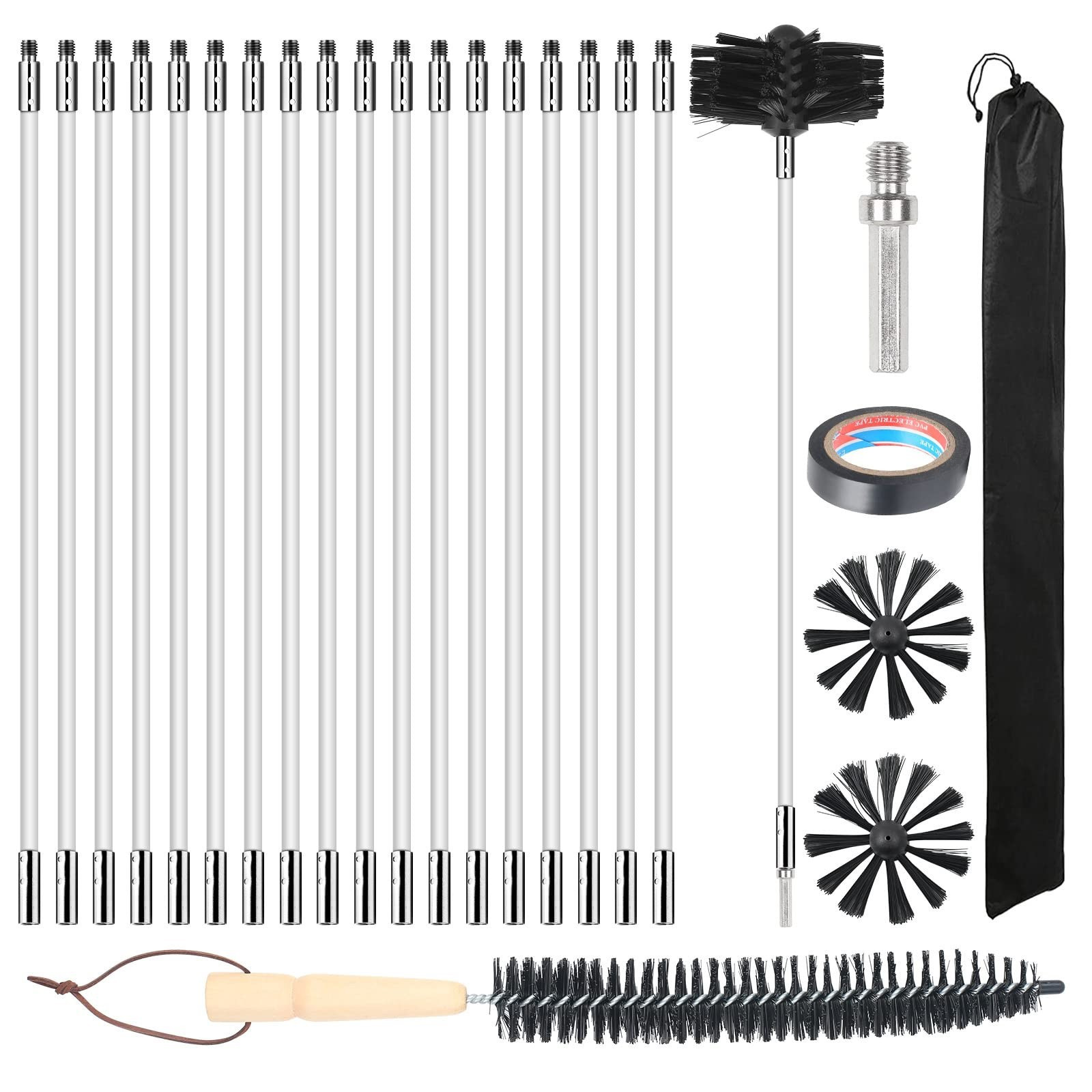 The manufacturer's multi-functional cleaning brush, chimney brush set, pipe brush, cleaning and unblocking, nylon PP rod, adjustable details Picture