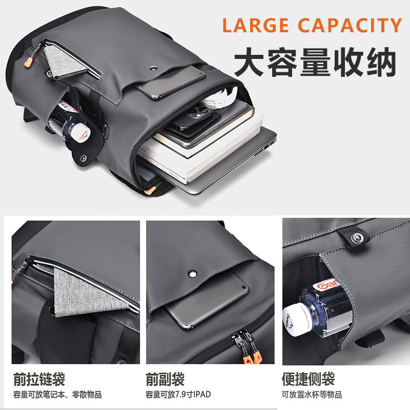The new cross-border business backpack, men's backpack, large-capacity travel computer, industrial machine can be wrapped with trendy PU leather Application Scenario