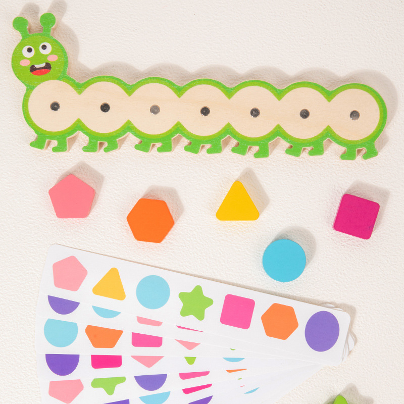 Magnetic caterpillar shape recognition puzzle game for early childhood education, parent-child logical thinking training matching toys Application Scenario